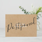 Rustikale Hochzeit verschoben Ändern Sie das Datum Einladung (Stehend Vorderseite)