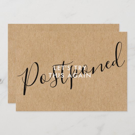 Rustikale Hochzeit verschoben Ändern Sie das Datum Einladung (Vorne/Hinten)