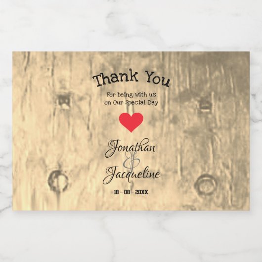 Rustikale Hochzeit Vielen Dank für Ihr Interesse a Alkoholflaschenetikett (Einzelnes Label)