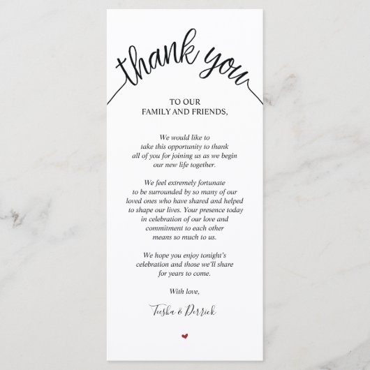 Rustikale Hochzeit Vielen Dank Platzierung Karte (Vorderseite)