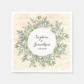 Rustikale Hochzeit Vintager botanischer Blumenstra Serviette (Vorderseite)