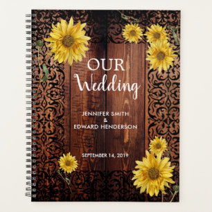 Rustikale Hochzeit Vintager Sonnenblumen aus dunkl Planer