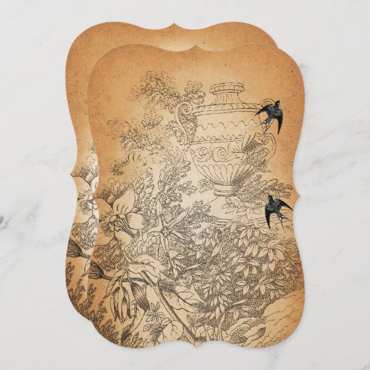 Rustikale Hochzeit Vintager Urner Einladung (Vorne/Hinten)