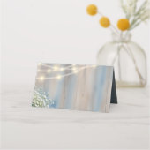 Rustikale Hochzeit von Baby- & String-Lights Platzkarte (Rückseite)