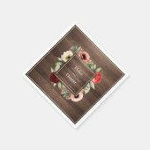 Rustikale Hochzeit von Barnholz mit Namen Serviette (Ecke)