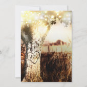 Rustikale Hochzeit von Baum- und Lichterketten Einladung (Rückseite)