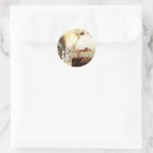 Rustikale Hochzeit von Baum- und Lichterketten Runder Aufkleber (Tasche)