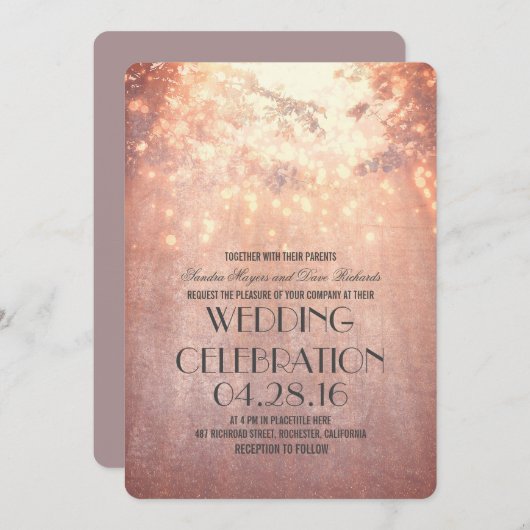 Rustikale Hochzeit von Baumrinden Einladung (Vorne/Hinten)