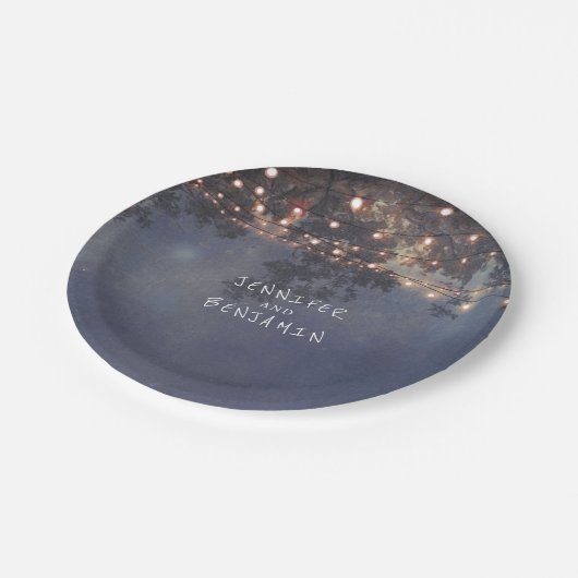 Rustikale Hochzeit von Baumrinden Pappteller (Schrägansicht)