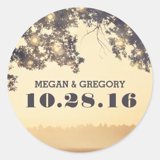 Rustikale Hochzeit von Baumrinden Runder Aufkleber (Vorderseite)