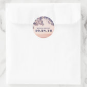 Rustikale Hochzeit von Baumrinden Runder Aufkleber (Tasche)