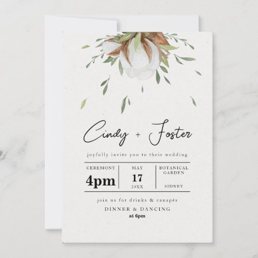 Rustikale Hochzeit von Baumwolle Einladung (Vorderseite)