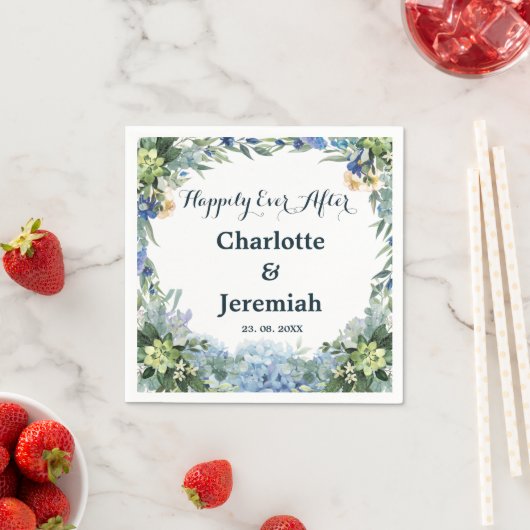 Rustikale Hochzeit von Blauer Blumengarten Serviette (Beispiel)