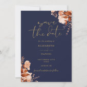 Rustikale Hochzeit von Blumen und Foto Save The Date (Vorderseite)