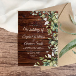 Rustikale Hochzeit von Blumenwald Einladung