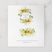 Rustikale Hochzeit von Boho Gelbblütenblume Platzkarte (Außenseite Aufgefaltet)