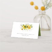 Rustikale Hochzeit von Boho Gelbblütenblume Platzkarte (Vorderseite)