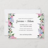 Rustikale Hochzeit von Boho Pink lilac Einladung (Vorderseite)