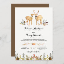 Rustikale Hochzeit von Boho Woodland Deer Watercol