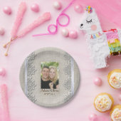 Rustikale Hochzeit von Burlap und Lace Foto Pappteller (Party)