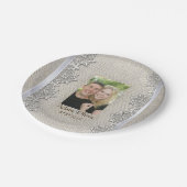 Rustikale Hochzeit von Burlap und Lace Foto Pappteller (Schrägansicht)
