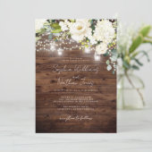 Rustikale Hochzeit von Champagner Einladung (Stehend Vorderseite)