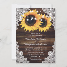 Rustikale Hochzeit von Country Wood Lace Sunflower