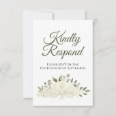 Rustikale Hochzeit von Elfenbein oder weißem Bouqu RSVP Karte (Vorderseite)