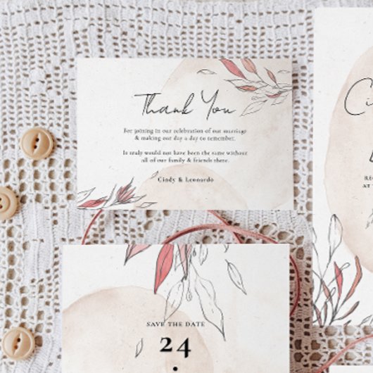 Rustikale Hochzeit von Erdbeben Dankeskarte