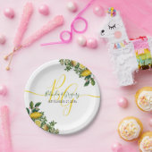 Rustikale Hochzeit von Gelben Zitronen und Blätter Pappteller (Party)