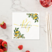 Rustikale Hochzeit von Gelben Zitronen und Blätter Serviette (Beispiel)