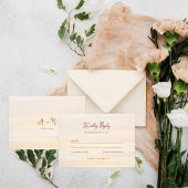 Rustikale Hochzeit von Gold und Terracotta-Script RSVP Karte