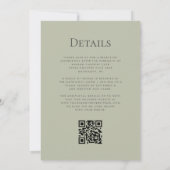 Rustikale Hochzeit von Green Gold Woodland QR Code Einladung (Rückseite)