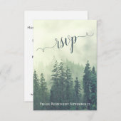 Rustikale Hochzeit von grünen Pinienbäumen RSVP Karte (Vorne/Hinten)