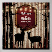Rustikale Hochzeit von Hirschen und Bäumen/Winter- Poster (Vorne)