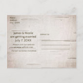 Rustikale Hochzeit von Hirschen und Zweigen retten Ankündigungspostkarte (Rückseite)