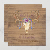 Rustikale Hochzeit von Hirschgewächsen im Südweste Einladung (Vorne/Hinten)