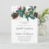 Rustikale Hochzeit von Holly und Berries Einladung (Stehend Vorderseite)