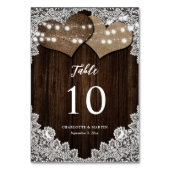 Rustikale Hochzeit von Holz-Burlap-Blumenlatte Tischnummer (Vorderseite)