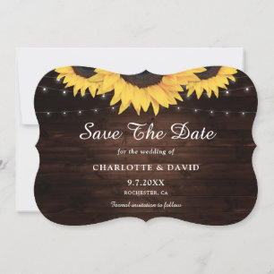 Rustikale Hochzeit von Holz Burlap Hearts Sonnenbl Save The Date