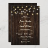 Rustikale Hochzeit von Holz-Streicheleien Einladung (Vorne/Hinten)