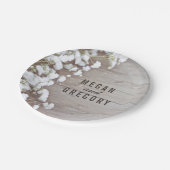 Rustikale Hochzeit von Holz und Gipskraut Pappteller (Schrägansicht)