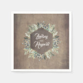 Rustikale Hochzeit von Holz und Grün Serviette (Vorderseite)