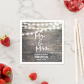 Rustikale Hochzeit von Holz und Lichtern Serviette (Beispiel)