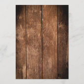 Rustikale Hochzeit von Holz und Spitzen Menükarte (Rückseite)