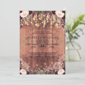 Rustikale Hochzeit von Holz und Streichellicht |Br Einladung (Stehend Vorderseite)