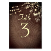 Rustikale Hochzeit von Holz und Streichellicht Tischnummer (Vorderseite)