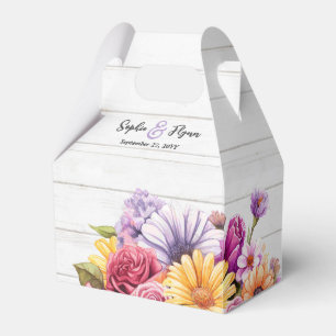 Rustikale Hochzeit von Holz und Wasserfarben Geschenkschachtel