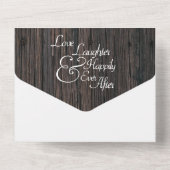 Rustikale Hochzeit von Holzherzen All In One Einladung (Rückseite)