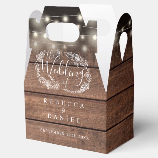 Rustikale Hochzeit von Holzstreichen Geschenkschachtel (Geöffnet)